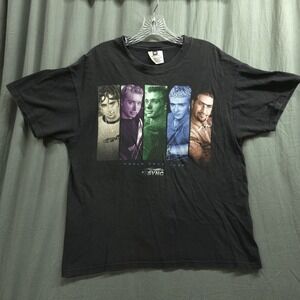 Vintage 1998 *NSYNC World Tour Concert Winterland Black Tee Shirt Size Large